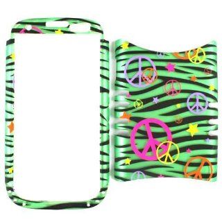 Cell Armor I747 RSNAP TE320 S Rocker Snap On Case for Samsung Galaxy S3 I747   Retail Packaging   Trans. Peace Signs on Green Zebra: Cell Phones & Accessories