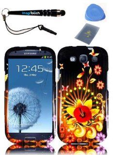 IMAGITOUCH(TM) 4 Item Combo (Stylus Pen, ESD Shield Bag, Pry Tool, Phone Cover) For SAMSUNG Galaxy S3 i9300 SGH i747 (AT & T)   Snap On Hard Case Cover Phone Faceplate Protector with Design   Shine Flower Cell Phones & Accessories