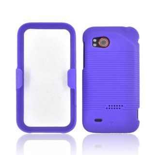 Purple HTC Rezound Hybrid Case Cover with Holster Combo [Anti Slip] Supports Premium High Definition Anti Scratch Screen Protector; Dual Layer Matte Rubberized Hard Cover on Silicone Skin; Coolest Slim and Protective Case Cover for Rezound . Supports HTC D