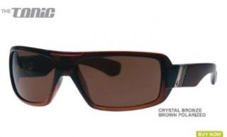 Pleasure Ground Eyewear Polarized Tonic Sunglasses CLOSEOUT SPECIAL Crystal Bronze w/ Brown Polarized Lens: Clothing