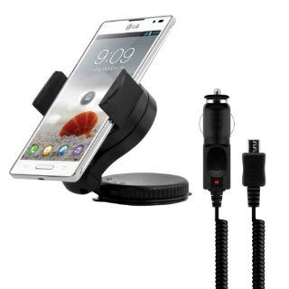 kwmobile Universal car mount for LG Optimus L9 P760 / P769 + charger   E.g. for mounting on the dash board or the windshield   also available with COVER! Quality.: Cell Phones & Accessories
