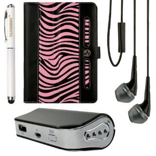 (Pink Zebra) Dauphine Standing Case Cover for Zeki TB782B / Zeki TBD753B / Zeki TBDB763B / Zeki TBDG773B 7" Tablets + Power Bank + Stylus Pen + Black VanGoddy Headphones: Computers & Accessories