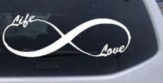 Infinity Symbol Life And Love Girlie Car or Truck Window or Laptop Decal Sticker    White 6in X 2.1in Automotive