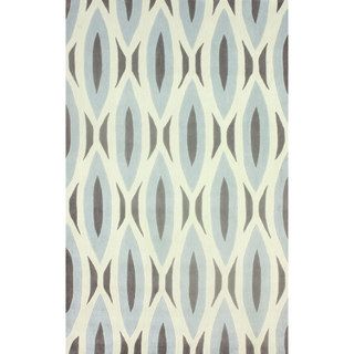 Nuloom Handmade Oblong Geometric Grey Rug (76 X 96)