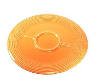 Fiesta Tangerine 753 12 1/2 Inch Hostess Tray with Well: Chip And Dip Serving Sets: Kitchen & Dining