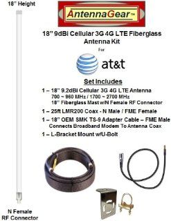 9.2dB 3G 4G LTE Fiberglass Omni Directional External Antenna Kit for Sierra Wireless AT&T Elevate 754S Hotspot w/25ft LMR200 Coax Cable: Everything Else