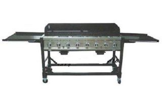 Commercial LP Gas Portable 8 Burner Event BBQ Grill w/ PVC Fitted Cover  Patio, Lawn & Garden