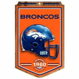 NFL Denver Broncos 11 by 17 Wood Sign Traditional Look  Wall Banners  Sports & Outdoors
