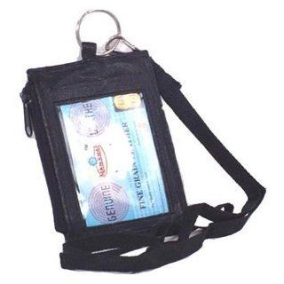 100% Genuine Leather Id Holder Black #761 : Badge Holders : Office Products