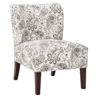 Accent Chair: Upholstered Chair: Threshold Scooped Back Chair   Black & White