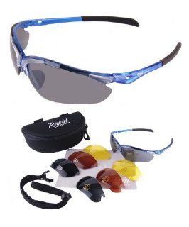 Blue Flare Mens / Womens AVIATION SPORT SUNGLASSES Interchangeable Lenses, UV400 Sports & Outdoors