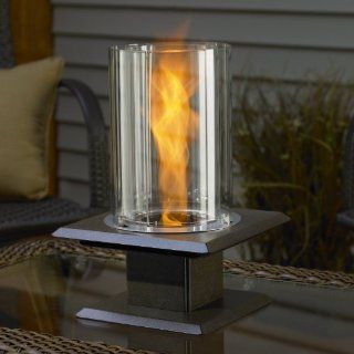 Allure Sedona Tabletop Gel Fuel Fireplace Finish Silver  Outdoor Fireplaces  Patio, Lawn & Garden