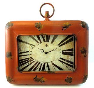 Shop 16x13 Rust Burnt Orange Patina Distressed Table Top Clock w/ Stand at the  Home Dcor Store