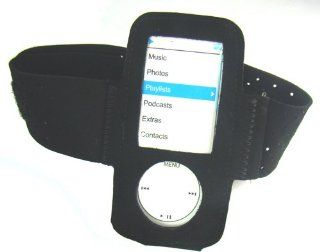 Apple Ipod Nano Black Workout Exercise Armband for Ipod Nano 5g + Screen Protector + Wristband : MP3 Players & Accessories