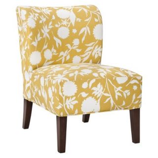 Accent Chair: Upholstered Chair: Threshold Scooped Back Chair   Yellow Floral
