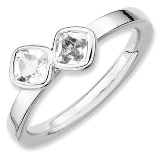 topaz double square ring in sterling silver orig $ 59 00 now $ 50 15
