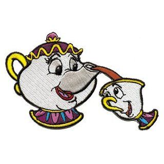 Disney Beauty & The Beast Mrs Pots & Chip Embroidered Iron On Movie Patch DS 333: Clothing