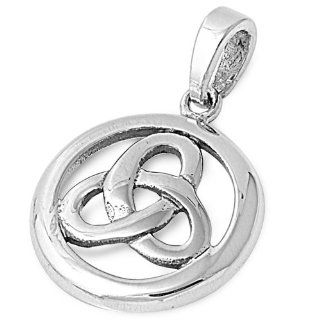 Celtic Triquetra Infinite Loop Pendant and Necklace in Sterling Silver: Jewelry