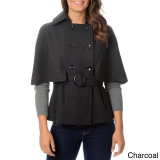Daron Fashion Krush Juniors Wool Double Breasted Cape Coat Grey Size XS (2 : 3)