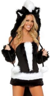 J. Valentine Women's Sexy Flower Costume 7 Piece Complete Set Naughty Skunk: Adult Sized Costumes: Clothing