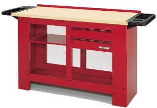 Waterloo WB3020 54 Inch Long by 23 Inch Wide by 36 Inch High Heavy Duty Deluxe Red Workbench with 2 Full Extension Drawers   Tools Products  