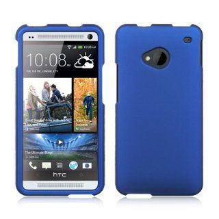 VMG For HTC One M7 (2013 Version) Cell Phone Matte Faceplate Hard Case Cover   Blue Cell Phones & Accessories