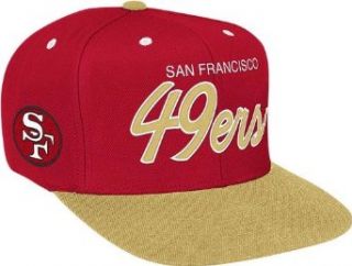 Mitchell & Ness San Francisco 49Ers 2 Tone Script Snapback Hat Adjustable: Clothing