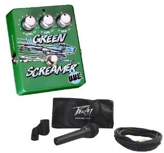 Package Bbe Green Screamer Guitar Vintage 808 Overdrive Pedal With True By Pass + Peavey PVI2XLR Steel Die Cast Cardioid Unidirectional Dynamic Vocal Microphone Musical Instruments