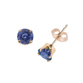 14k Gold Genuine 5mm Sapphire September Birthstone Children's Earrings: Stud Earrings: Jewelry