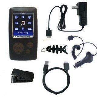 HOTZOOMZOOM Brand New Super Family Bundle Combo Fit Sony Nwz a815 Nwz a816 Nwz a818 Series Mp3 Player,high Quality Silicone Skin Case,home Wall Travel Charger,cars Auto Charger,usb Fast Charge Data Cable,belt Clip,fishstyle Headphone Hanger,sport Armband: 