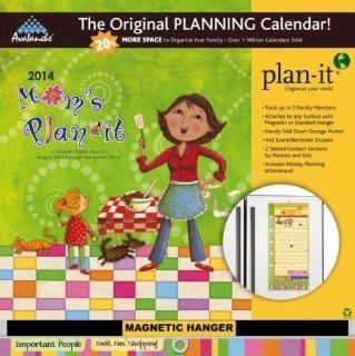Mom's Plan it Magnetic Mount 17 Month Wall Calendar 2014 
