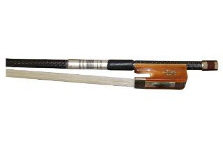 Vio Music #809 Cello Bow Ox horn Braided Carbon Fiber Fluer de lys Inlay best Gift for Cellist: Musical Instruments