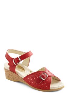 The Perf Sandal in Cherry  Mod Retro Vintage Sandals