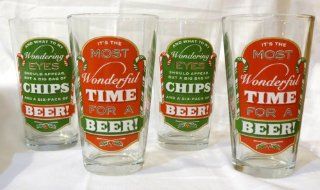 Grasslands Road Christmas Beer Pilsner Glasses Set of 4 # 445535: Kitchen & Dining