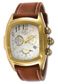 Invicta 2237  Watches,Mens Lupah Chronograph Brown leather, Chronograph Invicta Quartz Watches