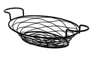 American Metalcraft BNBB821 Oval Birdnest Wire Basket with Ramekin Holder, Black Kitchen & Dining