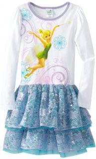 Disney Girls 2 6X Tinkerbell Tutu Dress, White, Small/Medium 4/5: Clothing