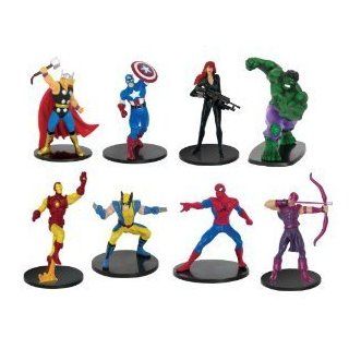 MARVEL 4" x 8 Figures in a Deluxe Pack: 6 Avengers + Spiderman+Wovering: Set of 8: ASSORTED (CAPTAIN AMERICA, THOR, HULK, IRON MAN, BLACK WIDOW, SPIDERMAN, WOLVERINE, HAWKEYE): Toys & Games