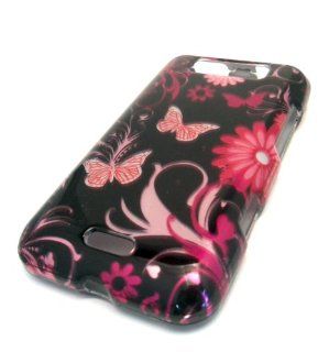 LG Connect 4G MS840 Black Butterfly Garden Gloss Smooth Hard Case Cover Skin Protector: Cell Phones & Accessories