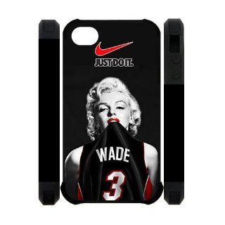 Marilyn Monroe Bite NBA Miami Heat Dwyane Wade Jersey Iphone 4 4S Dual Protect Nike Just Do It Cover Case: Cell Phones & Accessories
