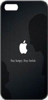 Stay Hungry Foolish Apple Logo Steve Jobs Quotes iPhone Case: Cell Phones & Accessories