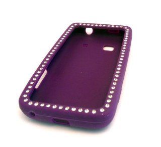 Samsung Galaxy M828c Precedent Rainbow Soft Silicone Purple Gem Diamond Jewel Cover Case Skin Straight Talk Protector Hard: Cell Phones & Accessories