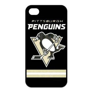 NHL Ice Hockey Pittsburgh Penguins Team Logo Cool Unique Apple Iphone 4 4S Durable Hard Plastic Case Cover CustomDIY: Cell Phones & Accessories