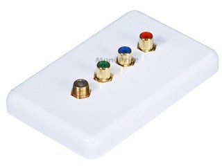Monoprice 3 RCA Component / F Connector Wall Plate (RGB Component + F Connector)   Coupler Type: Electronics