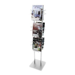 Buddy   Magazine Displayer, 6 Pockets, 12"x12"x48", Silver, Sold as 1 Each, BDY 63263 : Literature Organizers : Office Products