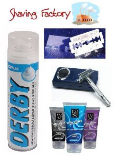 Shaving Factory Shaving Set (Derby Extra, Derby Foam, Fonex AS Cream, SF Razor): Health & Personal Care