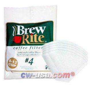 Brew Rite Coffee Filters   #4 Cone (Paper, No. 4 Size)   Box of 480: Kitchen & Dining