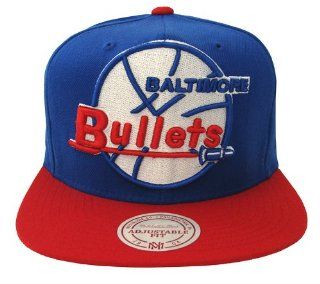 Baltimore Bullets Retro Mitchell & Ness XL Logo Snapback Cap Hat Blue Red: Everything Else
