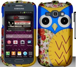 For Samsung Galaxy Ring M840 Owl Design Hard Cover Case with ApexGears Stylus Pen (Yellow Blue): Cell Phones & Accessories