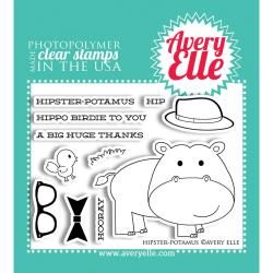 Avery Elle Clear Stamp Set 4 X3   Hipster potamus